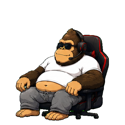 Hungry Gamer gorilla eating bananas
